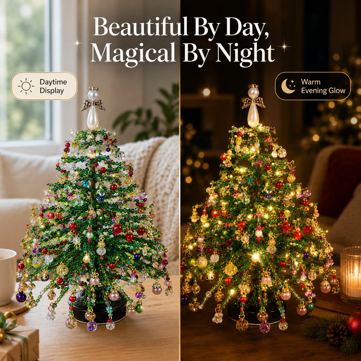 🎄✨ DIY Beaded Christmas Tree Kit – 🎅Create Your Own Sparkling Holiday Decoration