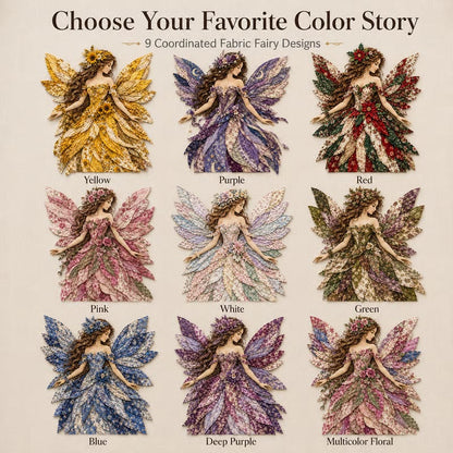 Premium Fairy Patchwork DIY Kit | High-Quality Layered Fabric with Floral Wings DIY Handmade Fantasy Wall Decor ✨
