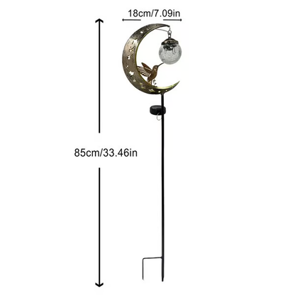 Hummingbird Moon Solar Garden Stake Light