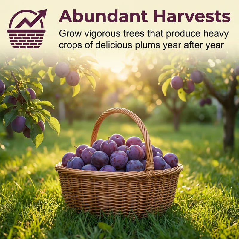 🍑 Heirloom Non-GMO Grafted Plum Tree Live Seeds