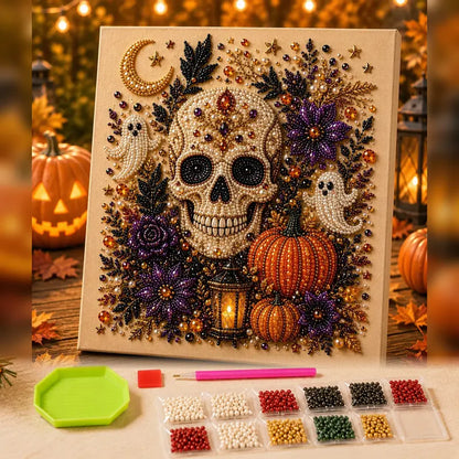 Halloween Pearl Art DIY Kit – Turn Tiny Pearls into Spooky-Cute Magic