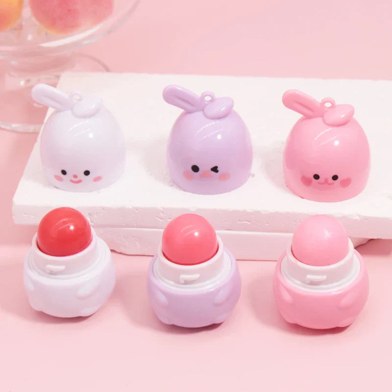 Cute rabbit color changing moisturizing lip balm