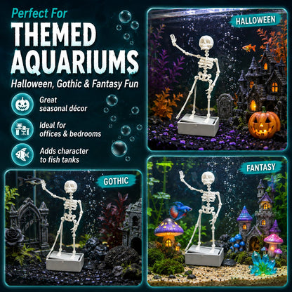🫧 Air-Driven Dancing Skeleton Aquarium Ornament 🐠