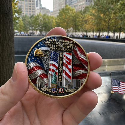 Never Forget 25th Anniversary Challenge Coin Carry the memory. Honor the courage. Pass the story forward.