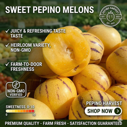 Premium Heirloom Sweet Pepino Melon Seeds for Planting - Non-GMO Exotic Fruit Seeds, Perfect for Home Gardens & Patios-LGZ